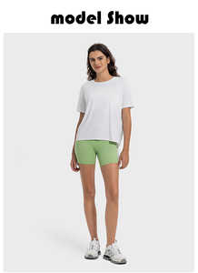 Camiseta de Yoga Transpirable de Alta Gama al por Mayor, Cuello Redondo, Ropa Deportiva Activa para Mujer, Spandex/Nylon - Product Image 6