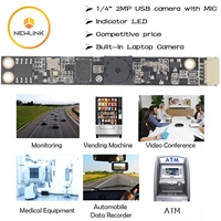 Módulo de Cámara USB Ultra Delgado de 2MP con Sensor OV2643, Micrófono Integrado, UVC Plug and Play para POS, Cajero Automático, Escáner de Código de Barras