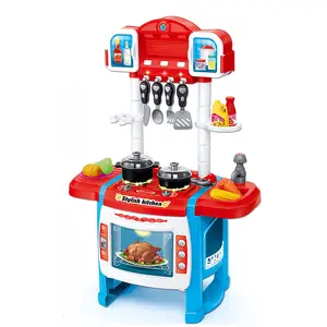 อุปกรณ์เครื่องครัวไฟฟ้าอะคูสติกสำหรับเด็ก,ชุดเล่นผักจำลองของเล่นครัวขนาดใหญ่พร้อมก๊อกน้ำวิ่ง