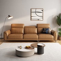 Vente en gros de canapé inclinable en cuir véritable canapé italien trois places fauteuil canapés de luxe en cuir de vachette moderno