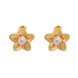 Boucles d'oreilles fleur d'or de mode <span class=keywords><strong>où</strong></span> <span class=keywords><strong>acheter</strong></span> <span class=keywords><strong>des</strong></span> bijoux en or pour les femmes en gros N201193 - Product Image 2
