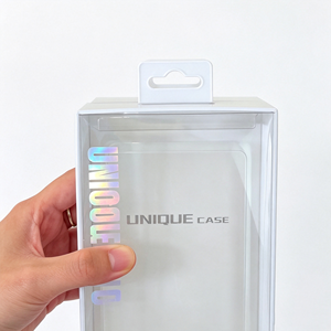Boîte d'emballage personnalisée unique en PET transparent avec fenêtre pour étui de téléphone pliable, boîte de vente au détail avec trou de suspension - Product Image 4