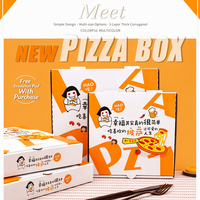 Boîtes à pizza personnalisées imprimées pour les pizzerias, restaurants, livraison à emporter, emballage alimentaire pour une seule portion, recyclables, en carton ondulé