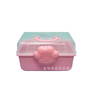 Jewelry <b>Box</b> Plastic Resin Rectangle Versatile Storage With Paw <b>Lock</b> For Jewelry Student Stationery Toys Cosmetics - Product Image 1