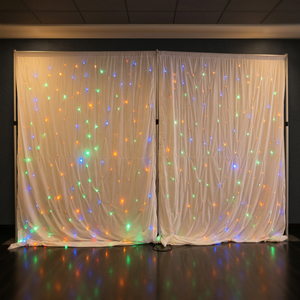 Heavy Duty Velvet <b>Star</b> Curtain <b>LED</b> RGBW Backdrop for Outdoor and Indoor Event Stage - Product Image 1