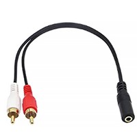 Connecteur plaqué or anti-oxydation, câble audio 3,5 mm femelle vers 2 RCA pour boîtier TV et équipement audio