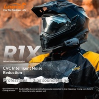 Casque de moto LOBOO R1X pour casque intégral 5.2, autonomie de batterie super longue, étanche IP67, déverrouillage rapide, réduction active du bruit