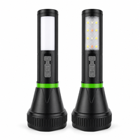 Lampe torche solaire LED rechargeable Type-C, projecteur de recherche, éclairage latéral, lampe stroboscopique rouge et bleue pour voiture, urgence, camping, randonnée