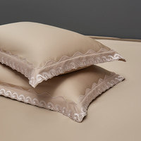 Parure de lit de luxe Alenhome 4 pièces 100 % coton teint uni, housse de couette toutes saisons, drap plat et taies d'oreiller 300TC