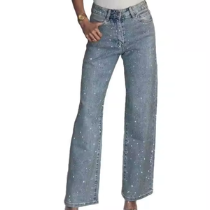 Nouveau Jean Femme 2026 <span class=keywords><strong>Bleu</strong></span> Délavé Uni – Jean Décontracté Taille Haute Ample pour Femme - Product Image 6