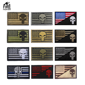Toppa Ricamata Completa Bandiera USA con Teschio Punisher, Creativa Toppa Bandiera Nazionale Americana per Borse Moda, Giacche, Cappotti, da Cucire - Product Image 2
