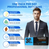 Complément multivitaminé quotidien pour hommes 30+ – Soutien immunitaire – 5 comprimés/sachet – Vitamines, minéraux, probiotiques – Adultes (Non