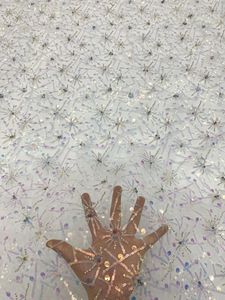 New Craft màu thạch + hạt + sequin thêu Váy cưới đính cườm ren vải - Product Image 3