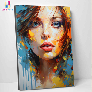 Arte stampa per soggiorno decorazione UNIART <span class=keywords><strong>Banksy</strong></span> pittura artistica di una donna con vernice colorata sul suo viso - Product Image 6