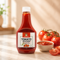 Bouteille souple OEM Happy Mum Halal pour assaisonnement, condiment de table, vinaigrette fraîche, sauce tomate aigre-douce, ketchup