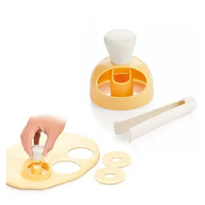 2024 hot selling new large doughnut mold baking tool with dipping pliers Plastic hollow bread mold pressing cake tools