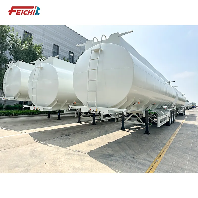 סין קיבולת שלוש-ציר פחמן פלדה שמן מכירה חמה טריילר מכלית משאית משומשת טנק דלק חצי טריילר משאית למכירה