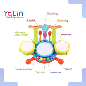 Batterie <span class=keywords><strong>de</strong></span> percussions <span class=keywords><strong>en</strong></span> plastique pour enfants, jouet éducatif pour l'équipement musical Montessori maternel et infantile - Product Image 1