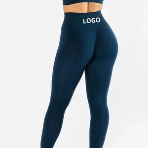 Solid Color Sportswear Running Yoga Pants Energy Elastic Trousers Gym Leggings Supplier