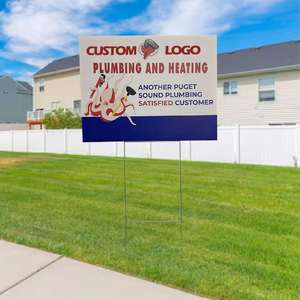 With H-stakes Corrugated Yard Signs Yard Lawn Signs 18X24inches With H-Stakes Customized Security Yard Sign - Product Image 1