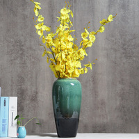 Vase à fleurs en céramique à glaçure dégradée peinte à la main, grand vase en porcelaine, art déco, décoration de salon, hôtel