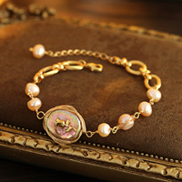 Bracelet de perles d'eau douce naturelles de style baroque pour femmes, design floral tendance, bijoux élégants, accessoires cadeaux