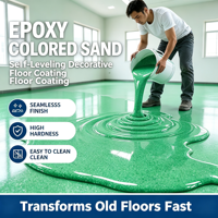 Peintures pour sols en sable coloré, haute brillance, imperméables, auto-nivelantes, époxy bicomposant, revêtement de sol intérieur/extérieur pour
