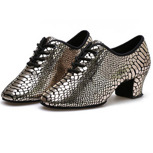 Chaussures de danse latine en cuir véritable pour femmes, talon bas de 5 cm, chaussures de tango et de <span class=keywords><strong>salsa</strong></span> à semelle en daim, chaussures Oxford pour femmes - Product Image 6
