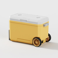Grande Glacière Rigide à Roues de 35 L, Maintien de la Glace Jusqu'à 4 Jours, Idéale pour le Camping, les Barbecues, les Pique-Niques et les Activités de Plein Air