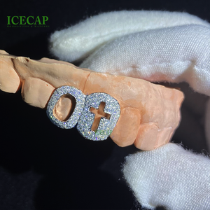 Custom VVS Moissanite Iced Out Cross <strong>Tooth</strong> Grillz Platinum-Plated Hip Hop <strong>Tooth</strong> Grillz Men's Jewelry <strong>Charm</strong> Diamond <strong>Tooth</strong> Grillz - Product Image 1