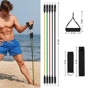 Bandes de résistance avec poignées, sangles de qualité supérieure, ancre de porte, pour exercice à domicile, 11 pièces - Product Image 2
