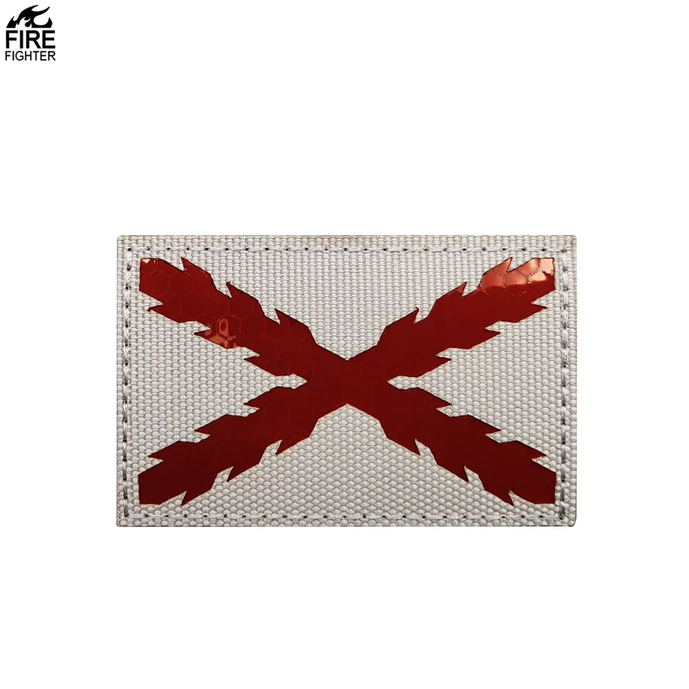 Spanien Spanisch National Royal Tercios Flagge des Kreuzes von Burgund Taktische reflektierende Patch-Abzeichen Klett verschluss