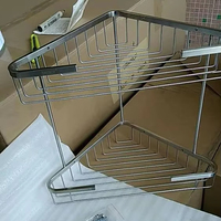 Étagère de salle de bain en acier inoxydable, étagère d'angle à double niveau, série Hyland OEM BH30, accessoire de salle de bain triangulaire