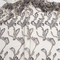 Vente directe usine – Nouvelle broderie florale en fil d'or respirant style Hanfu chinois ancien, garniture en dentelle tricotée en maille