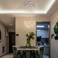 Lustre de salon duplex villa lustre creux rotatif escalier circulaire lampe en cristal
