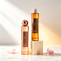Botella de Perfume de Vidrio Delgada y Alta de 100 ml Personalizada, con Tapa de Bola de Madera Dorada/Plateada, Envase de Fragancia Vacío, Embalaje de Regalo Personalizado