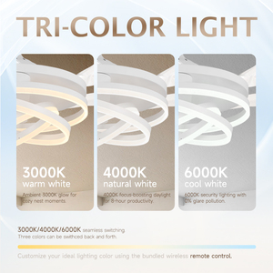 48 Inch Hiện Đại Đèn Chùm Thông Minh Trong Nhà Phòng Ngủ Chiếu Sáng Đèn Quạt Có Thể Thu Vào Từ Xa Dẫn Quạt Trần Với Ánh Sáng Cho Nhà - Product Image 3