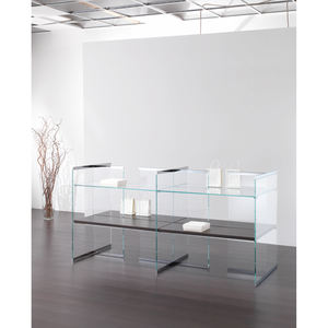 Vitrinas Modulares 203x80x H 100 Blanco Brillante, Composición Central de Doble Cara, Muebles de Salón - Product Image 3