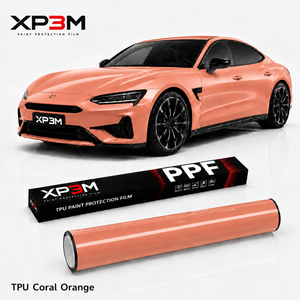 Film de protection de peinture automobile TPU PPF XP3M Orange Corail Brillant 7,5 mil auto-réparant anti-rayures anti-jaunissement avec canaux de libération d'air - Product Image 1