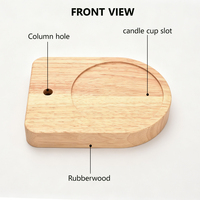 Lampe chauffe-cire artisanale en bois d'hévéa pour bougies d'aromathérapie, chauffe-cire, lumière d'ambiance pour Noël, Pâques, maison, bureau, personnalisable, solide