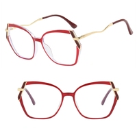 Monture de lunettes de prescription pour femme Filtre à lumière bleue carré TR90 Polygonous S Arms Gold Computer