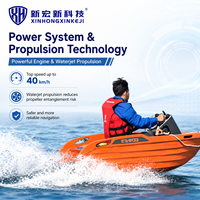 Bateau de patrouille de sauvetage à grande vitesse, propulsion électrique par jet d'eau, moteur 10 kW, charge utile 100 kg, 30-40 km/h, 3 personnes, rivière, lac, inondation, urgence