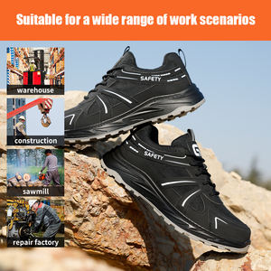 Zapatos DE SEGURIDAD personalizados negros Four Seasons Botas DE SEGURIDAD antigolpes y antipinchazos para hombres - Product Image 4