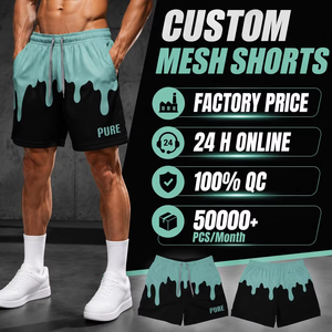 Shorts en mesh pour hommes, personnalisés, en polyester, pour <span class=keywords><strong>hockey</strong></span>, gym, baseball, vêtements <span class=keywords><strong>de</strong></span> sport pour jeunes, avec <span class=keywords><strong>poche</strong></span> et fentes latérales, shorts d'été amusants en mesh - Product Image 1
