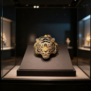 Broche con Cabeza de Tigre de Diseño Original, Chapado en Oro, Aleación de Zinc, Unisex, Pin de Moda, Regalo - Product Image 1