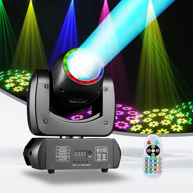 Moving Head Light Professional DJ Lights, Led Stage Light, Beam Spotlight DMX512 Sound Activated Remote Control for Club Party