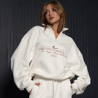 Ensemble pour femmes Fitness Jogger Clothing Custom Workout 2 Piece Women Set Full Zipper Up Crop Top Oversize Hoodie Women Sweatpants Set