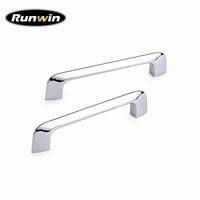 Poignée de meuble OEM moderne et fine en alliage d'aluminium chromé de 128 mm pour tiroir, commode, hôtel, cuisine, chambre à coucher