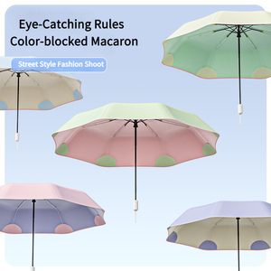 Paraguas Plegable Automático Anti-Rebote para Sol y Lluvia, Protección UV, Revestimiento de Pegamento Colorido, Sombrilla para Mujer - Product Image 2