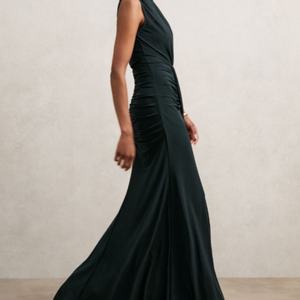 Vestido Maxi Bohemio 100% Algodón en Verde Azulado, Cintura Elástica con Volantes, Cuello Cuadrado, Estilo Casual de Verano, Patrón Tejido con Parches - Product Image 3